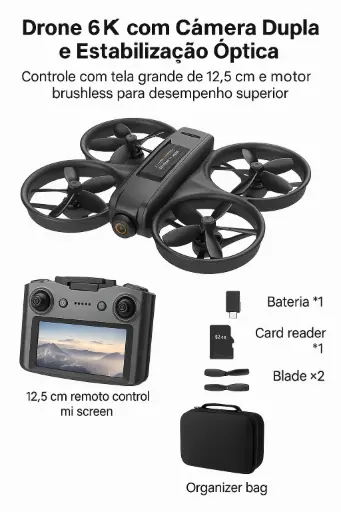 Drone 6K com Câmera Dupla e Estabilização Óptica